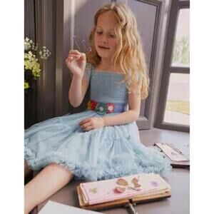 Boden flower waist corsage tulle dress